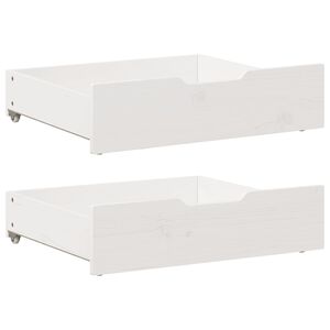 vidaXL Cajones debajo cama 2 uds madera maciza pino blanco 75x55x17 cm