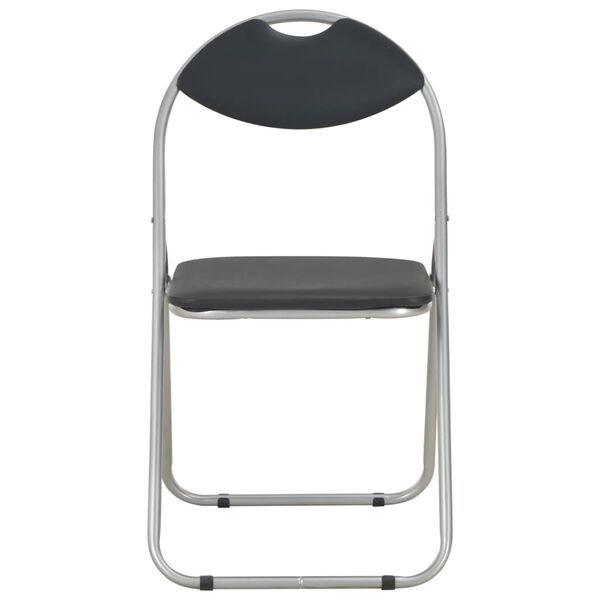 vidaXL Sillas de comedor plegables 4 unidades cuero sint&eacute;tico negro
