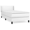 vidaXL Cama box spring con colch&oacute;n cuero sint&eacute;tico blanco 90x190 cm