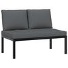 vidaXL Banco de jard&iacute;n con cojines aluminio negro