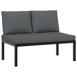 vidaXL Banco de jard&iacute;n con cojines aluminio negro