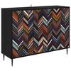 vidaXL Aparador OMMEN Roble Negro 102 x 33 x 76 cm