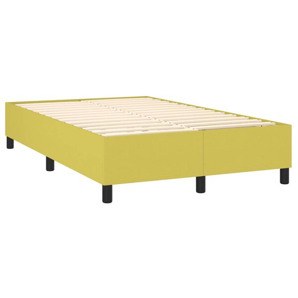 vidaXL Cama box spring con colch&oacute;n tela verde 120x200 cm