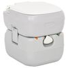 vidaXL Inodoro de camping port&aacute;til HDPE gris y blanco 22+12 L