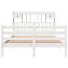 vidaXL Cama con estantería sin colchón madera maciza blanca 140x200 cm