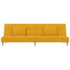vidaXL Sofá cama de 2 plazas con dos almohadas tela color amarillo