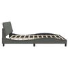 vidaXL Estructura de cama sin colch&oacute;n Hanko tela gris oscuro 200x200 cm
