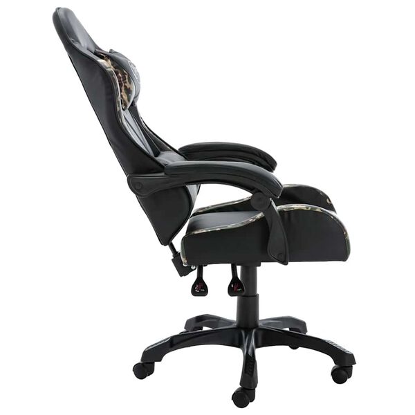 vidaXL Silla gaming de cuero sint&eacute;tico negro y camuflaje