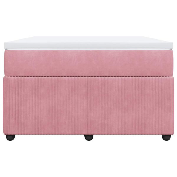 vidaXL Cama box spring con colch&oacute;n terciopelo rosa 120x190 cm