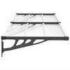 vidaXL Marquesina puerta policarbonato negro y transparente 199x90 cm