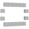 vidaXL Set de muebles de sal&oacute;n 10 pzas madera ingenier&iacute;a gris hormig&oacute;n