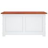 vidaXL Baúl de almacenaje con tapa madera de acacia marrón y blanco