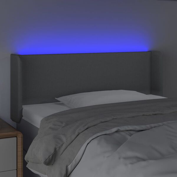 vidaXL Cabecero con LED de tela gris claro 93x16x78/88 cm