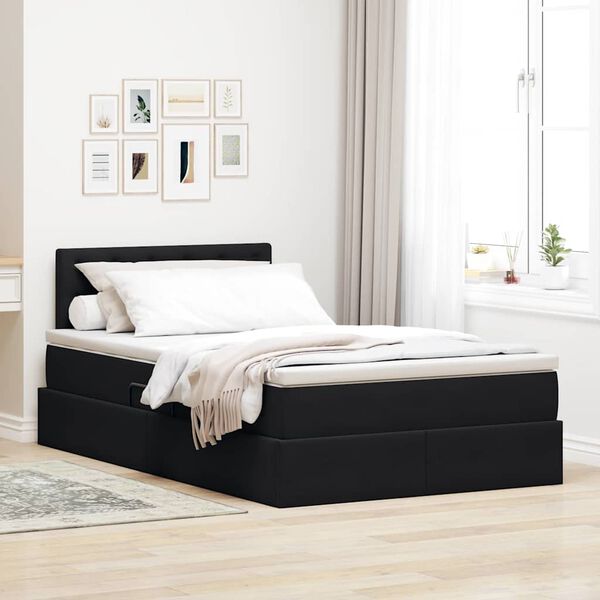 vidaXL Cama con almacenamiento Negro 120 x 200 cm Terciopelo