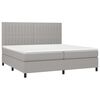 vidaXL Cama box spring con colch&oacute;n tela gris claro 200x200 cm