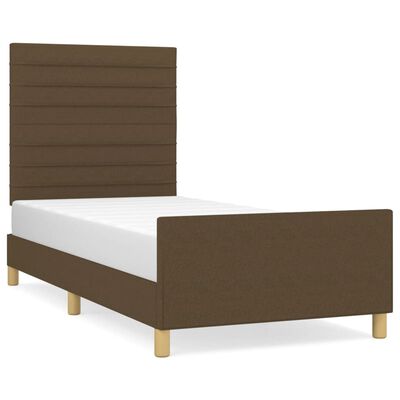 vidaXL Estructura de cama con cabecero de tela marrón 100x200 cm