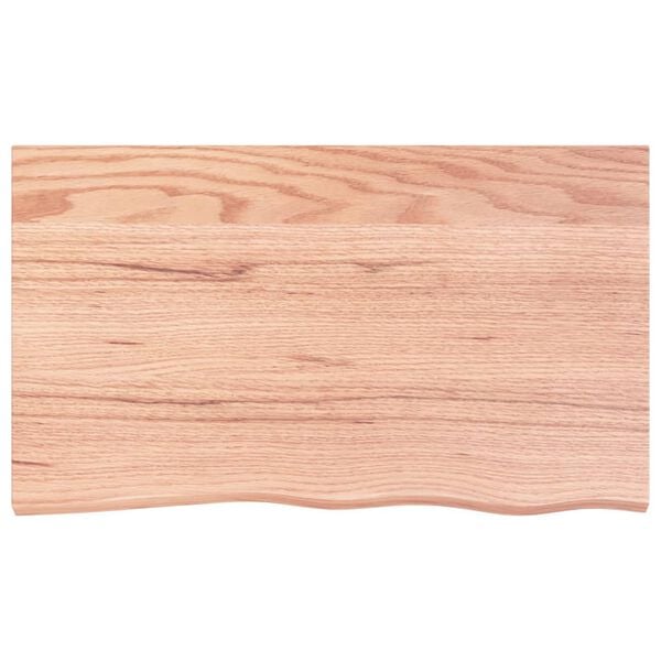 vidaXL Tablero mesa madera roble tratada marrón claro 100x60x(2-4) cm
