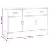 vidaXL Aparador de madera maciza de pino negro 110x35x70 cm