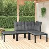vidaXL Set de muebles de jardín 4 piezas ratán sintético negro y gris