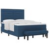vidaXL Cama tipo Box Spring con cabecera Azul 160 x 200 cm tela