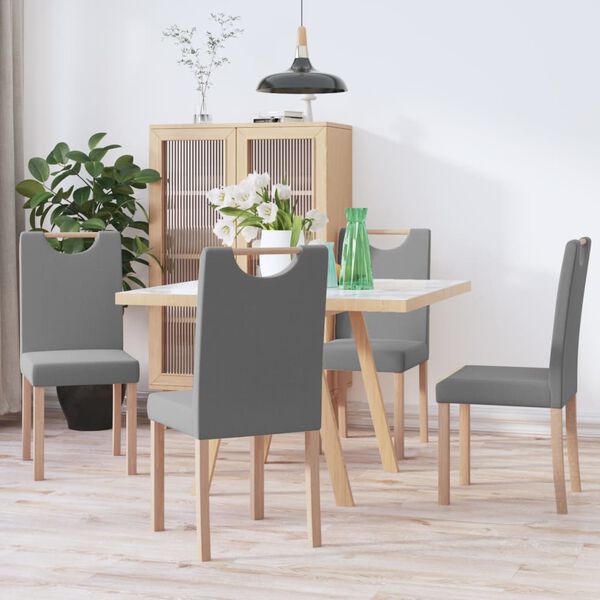 vidaXL Sillas de comedor 4 unidades tela gris claro