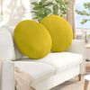 vidaXL Cojines para asiento 2 pcs Amarillo Ø80 x 29 cm Terciopelo