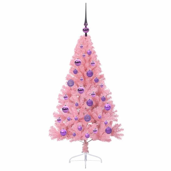 vidaXL &Aacute;rbol de Navidad Artificial Preiluminado Rosa 120 cm PVC