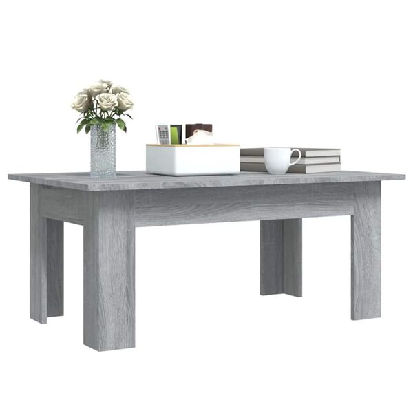 vidaXL Mesa de centro de madera contrachapada gris Sonoma 100x60x42 cm