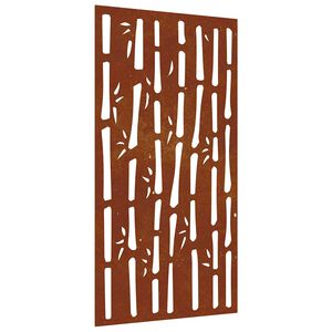 vidaXL Adorno de pared de jard&iacute;n acero corten dise&ntilde;o bamb&uacute; 105x55 cm