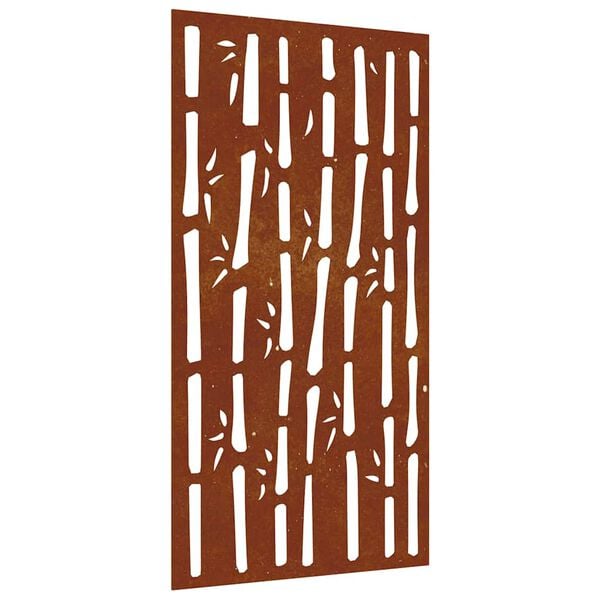 vidaXL Adorno de pared de jard&iacute;n acero corten dise&ntilde;o bamb&uacute; 105x55 cm