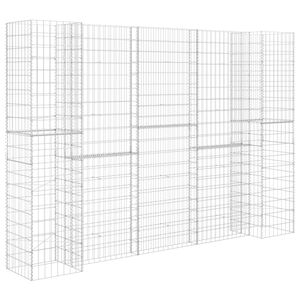 vidaXL Jardinera de gaviones forma de H alambre de acero 260x40x200 cm