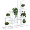 vidaXL Soporte de flores de metal blanco 94,5x25x88 cm