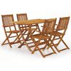 vidaXL Set comedor de jard&iacute;n plegable 5 piezas madera maciza de acacia