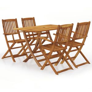 vidaXL Set comedor de jard&iacute;n plegable 5 piezas madera maciza de acacia