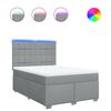 vidaXL Cama box spring con colch&oacute;n tela gris claro 160x200 cm