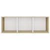 vidaXL Mueble para TV madera contrachapada blanco y roble 107x35x37 cm