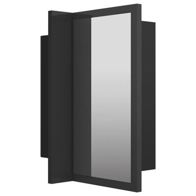 vidaXL Armario espejo de baño luz LED acrílico gris brillo 40x12x45 cm