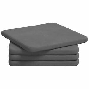 vidaXL Cojines para asiento 4 uds. Tela de microfibra Gris oscuro