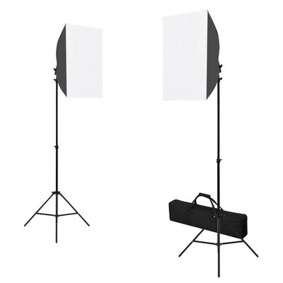 vidaXL Kit de estudio fotográfico con lámparas, fondo y reflector