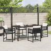 vidaXL Conjunto de Comedor de Jardín 5 pcs Negro ratán sintético