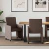 vidaXL Sillas de Comedor con Ruedas 2 pcs Marrón 57 x 66 x 94 cm