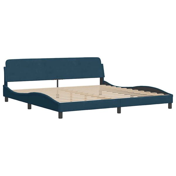 vidaXL Cama con colch&oacute;n Dover terciopelo azul oscuro 200x200 cm