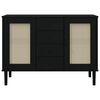 vidaXL Aparador SENJA aspecto de ratán madera pino negro 112x40x80 cm