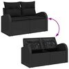 vidaXL Conjunto de sof&aacute; de jard&iacute;n con coj&iacute;n con almohada 10 pcs Negro