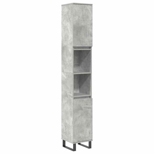 vidaXL Set muebles de ba&ntilde;o 2 piezas madera contrachapada gris hormig&oacute;n