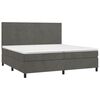 vidaXL Cama box spring con colch&oacute;n terciopelo gris oscuro 200x200 cm