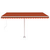 vidaXL Toldo retr&aacute;ctil manual con LED naranja y marr&oacute;n 450x300 cm