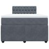 vidaXL Cama box spring con colch&oacute;n terciopelo gris oscuro 120x200 cm