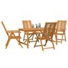 vidaXL Conjunto de Comedor de Jard&iacute;n 5 pcs Marr&oacute;n