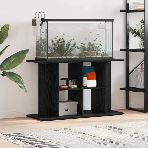 vidaXL Soporte para acuario de madera de ingeniería de roble negro 100x40x60 cm
